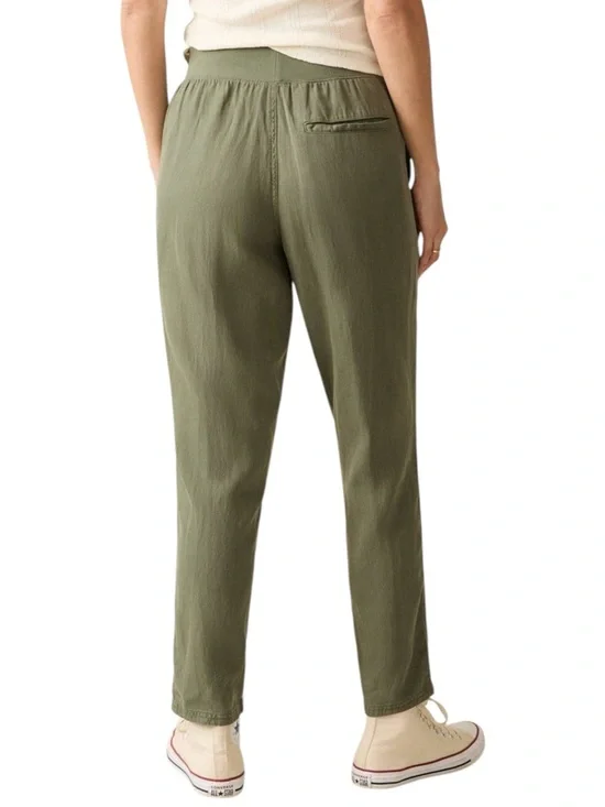 NWT Faherty Arlie Linen-Blend Straight Pant size Small in Thyme Green - Picture 4 of 9